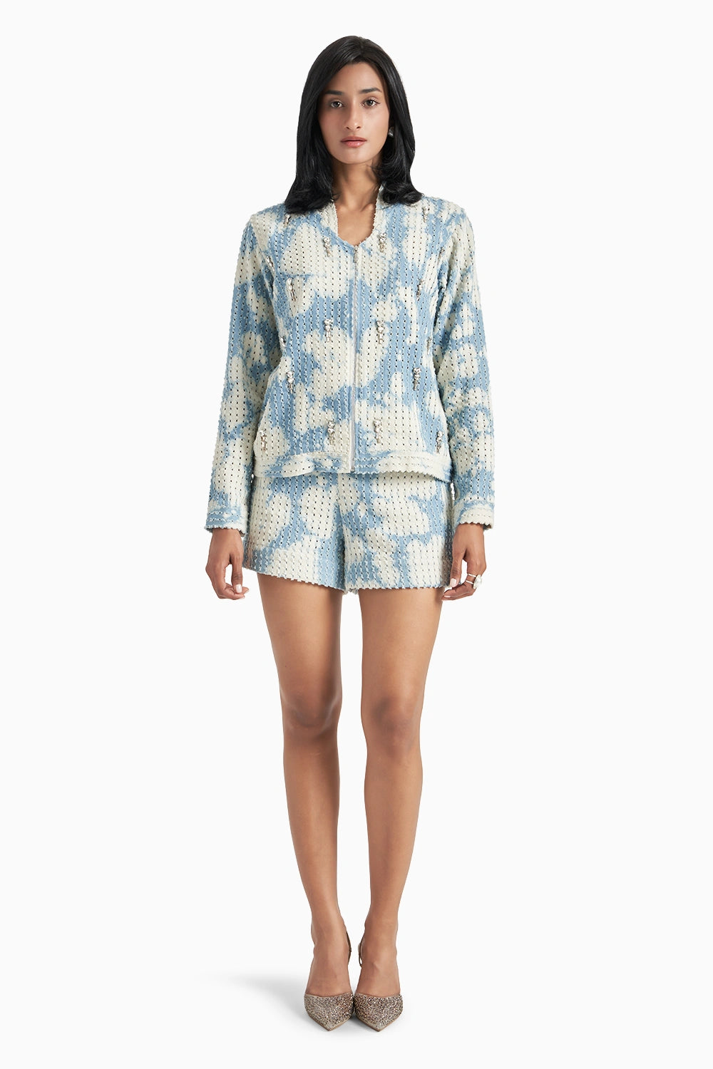Cloud Denim Lazercut Jacket Set