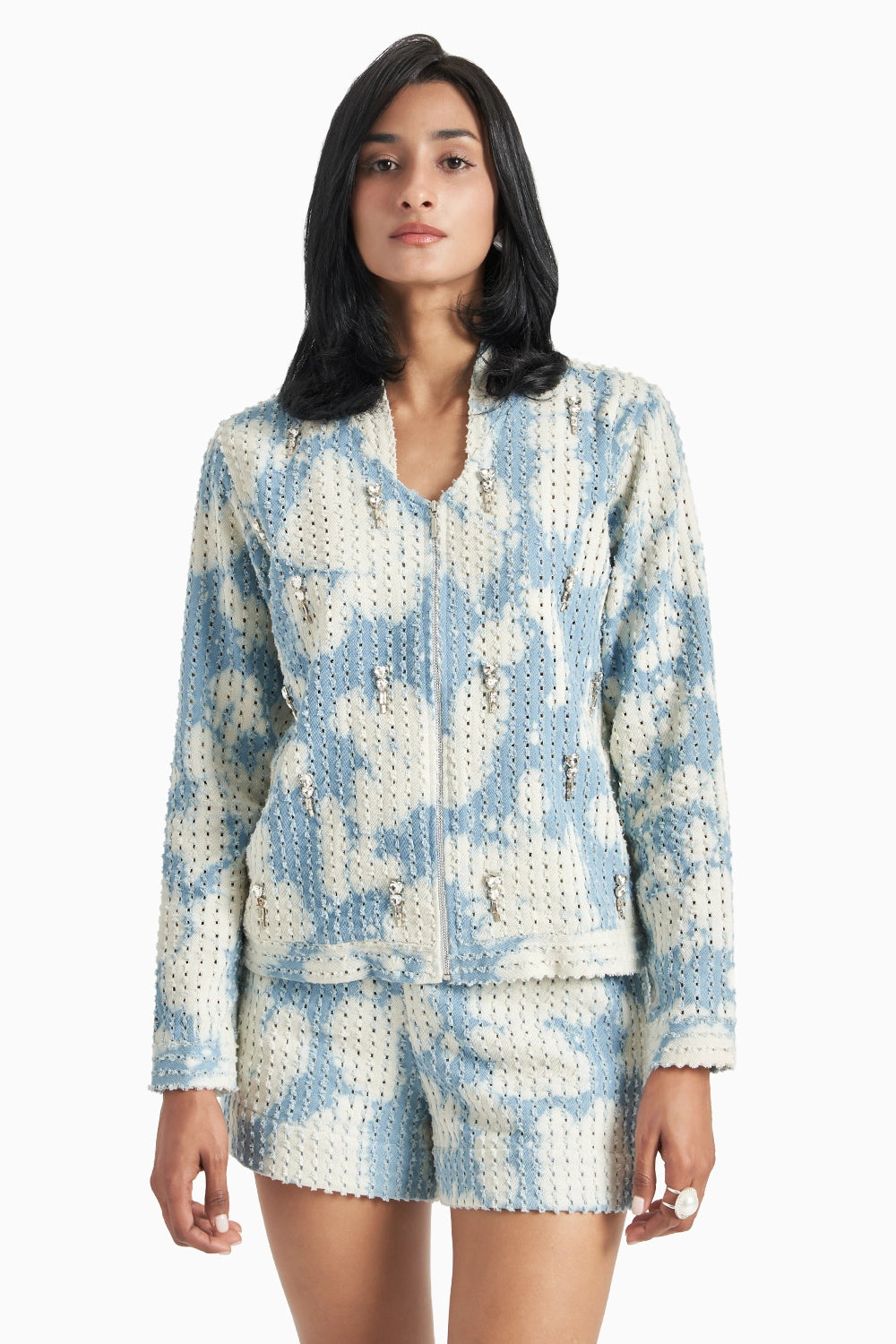 Cloud Denim Lazercut Jacket Set