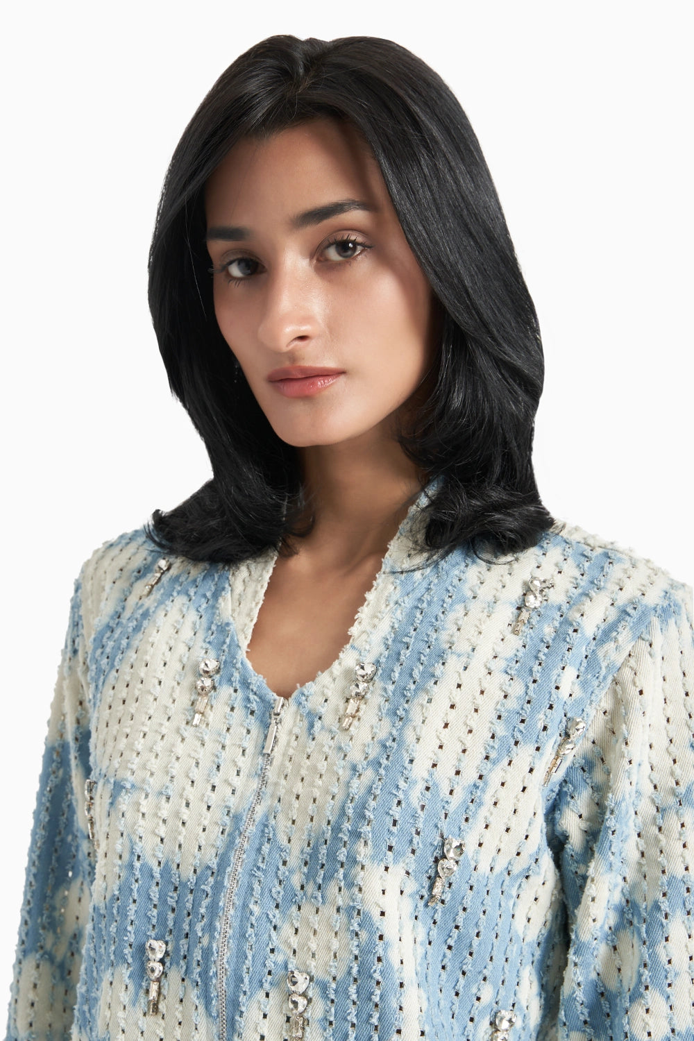 Cloud Denim Lazercut Jacket Set