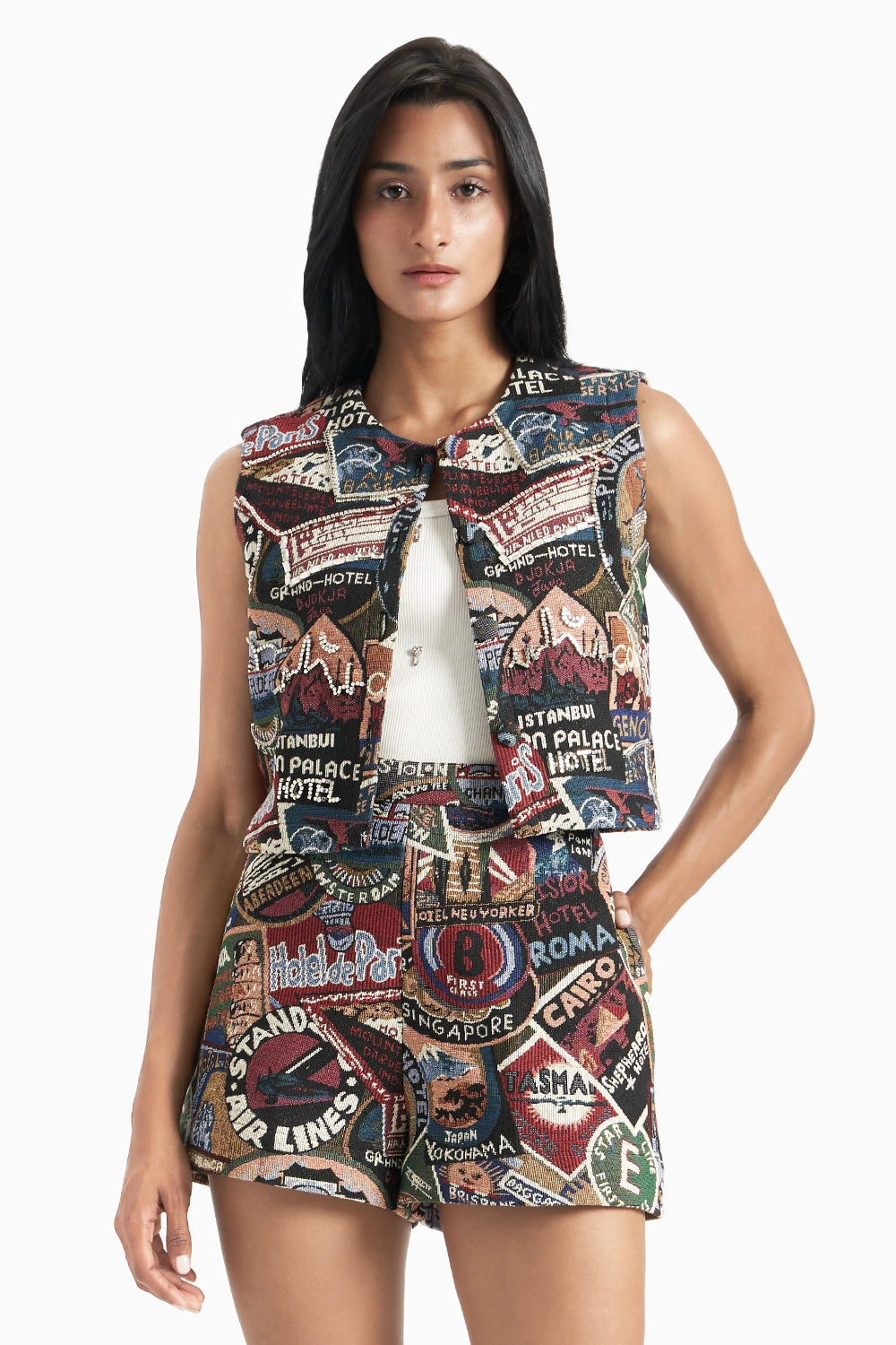 Stamp Jacquard Jacket Set