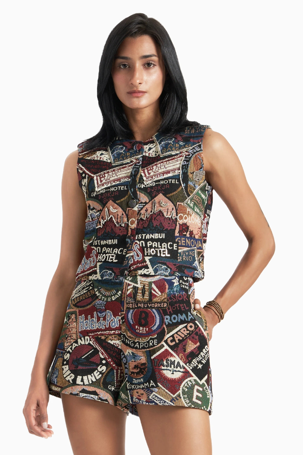 Stamp Jacquard Jacket Set