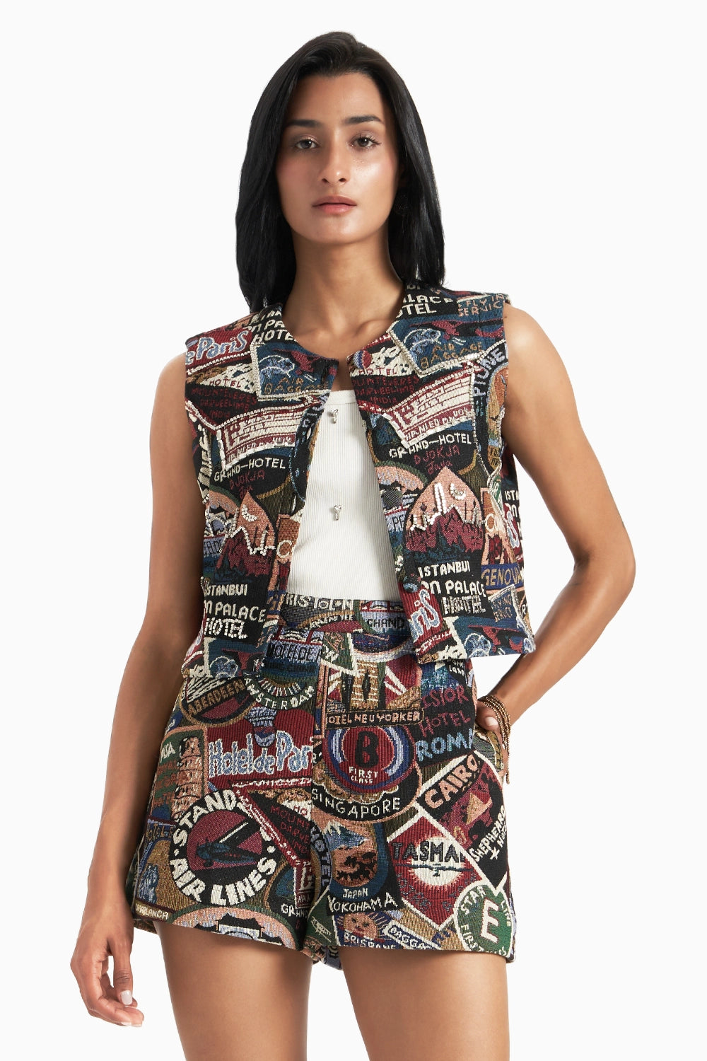 Stamp Jacquard Jacket Set