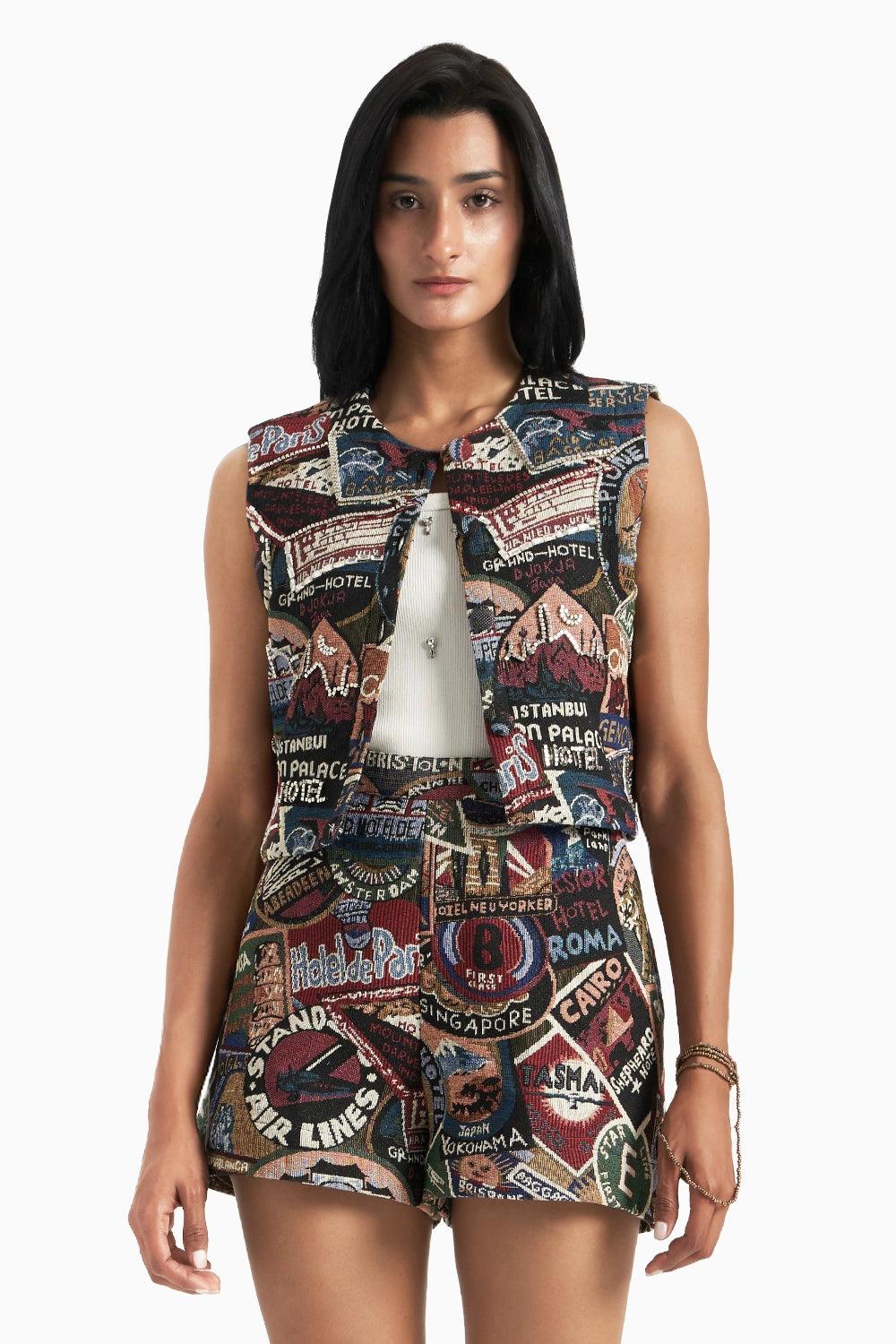 Stamp Jacquard Jacket Set