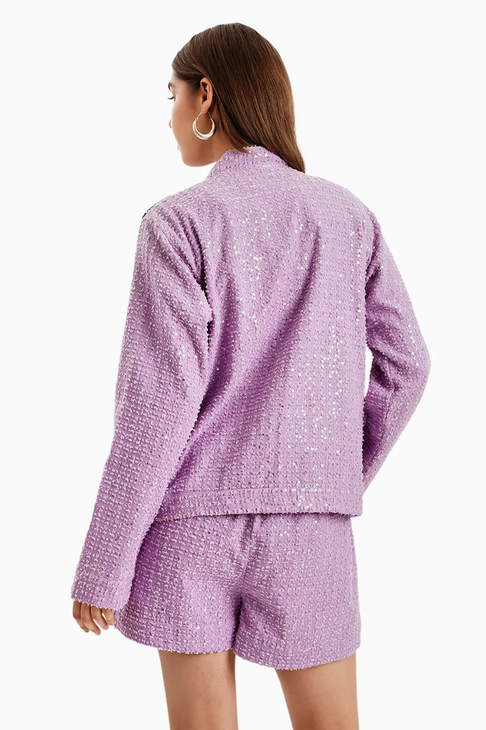 Purple Denim Jacket and Shorts