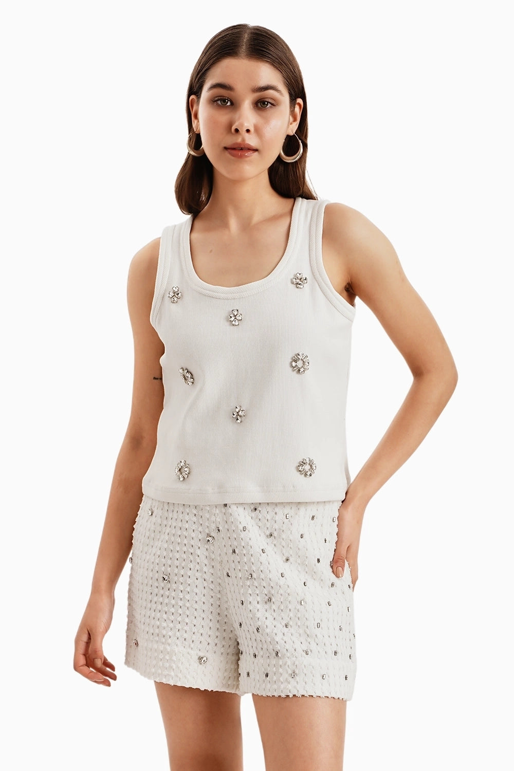 Green Denim Jacket and Shorts