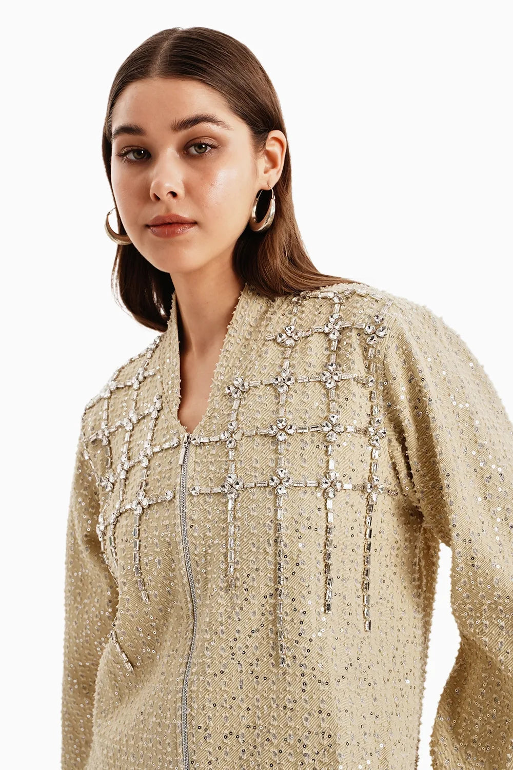 Taupe Denim Jacket and Shorts