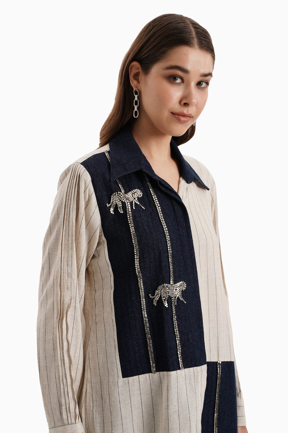 Beige and Dark Herringbone Panel Set