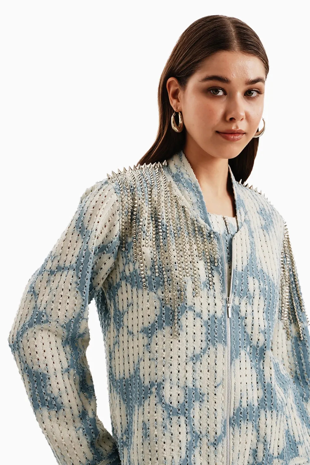 Cloud White Denim Jacket With Pants