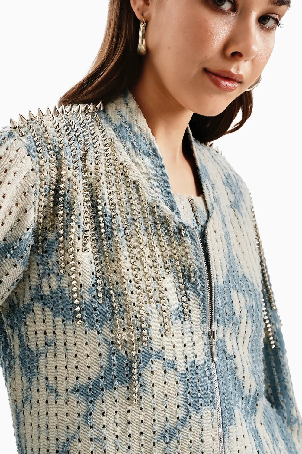 Cloud White Denim Jacket With Pants