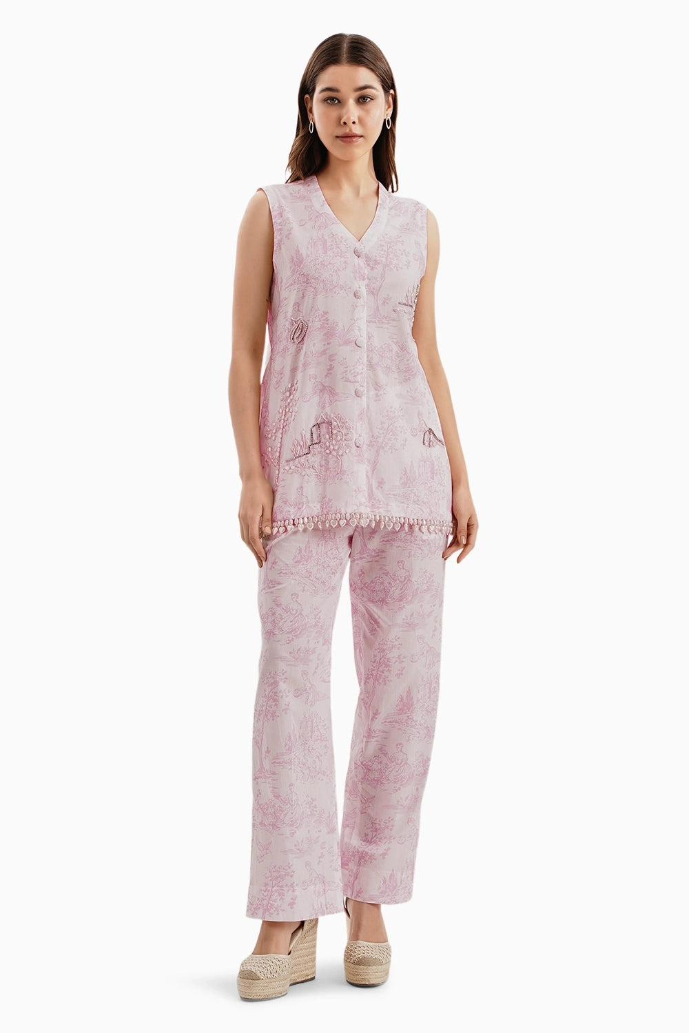 Pink Cotton Castle Print Set