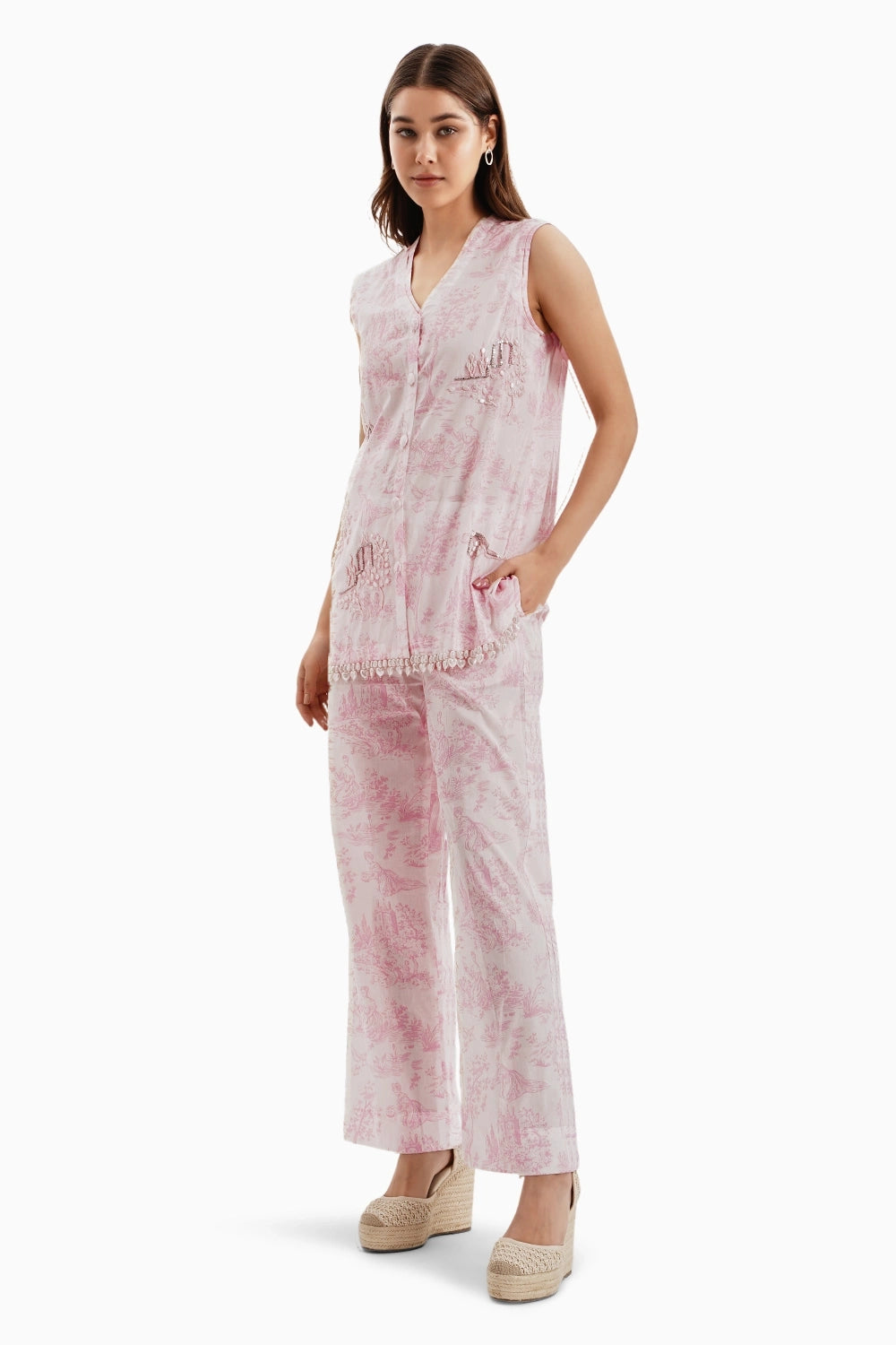 Pink Cotton Castle Print Set