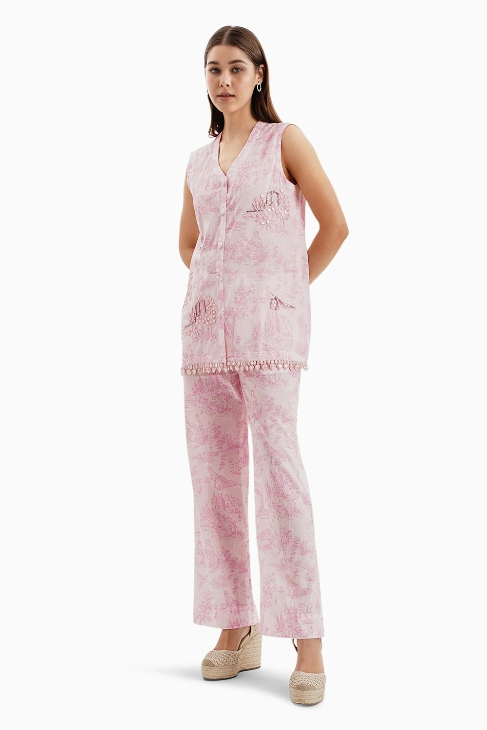 Pink Cotton Castle Print Set