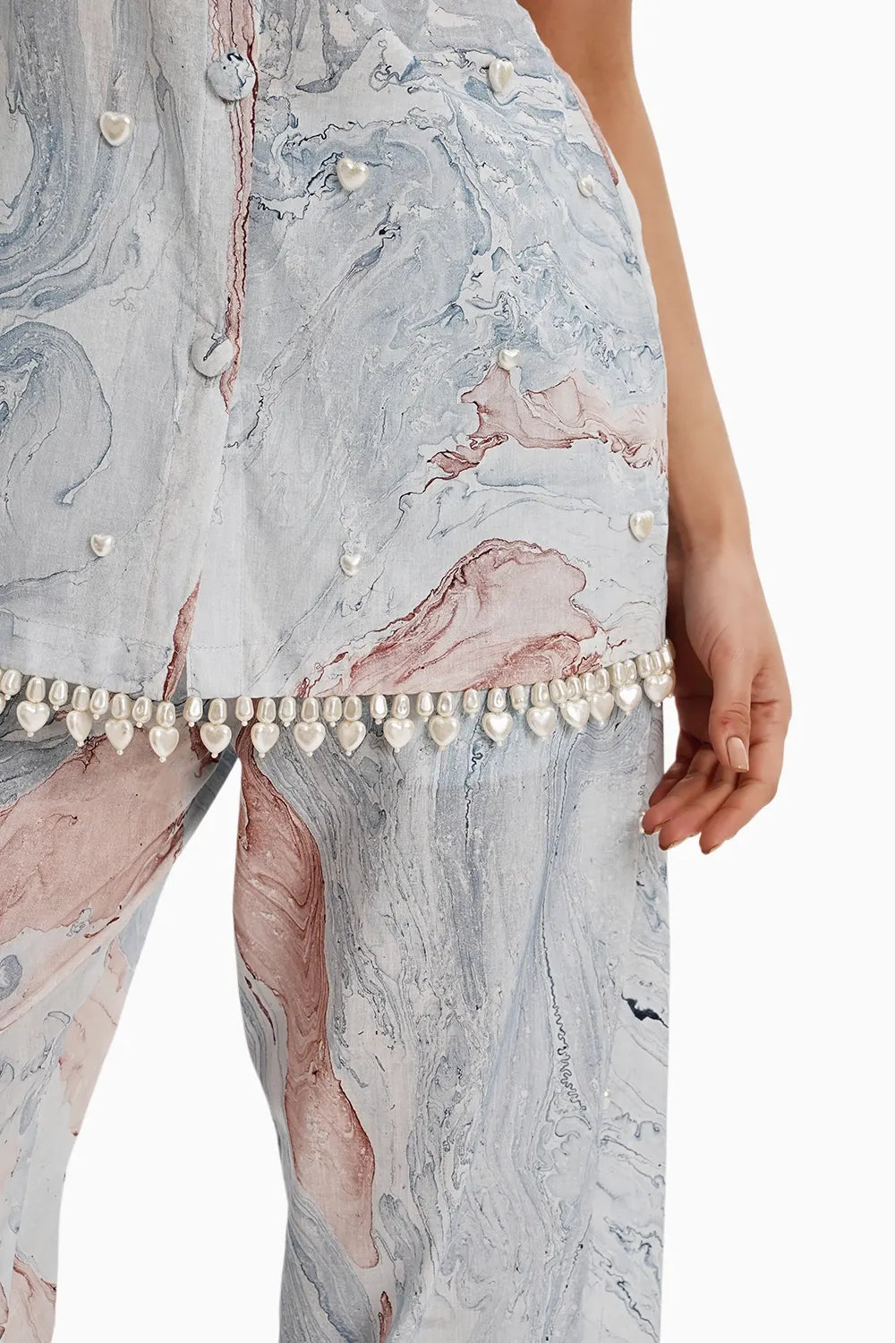 Pink Blue Cotton Marble Set