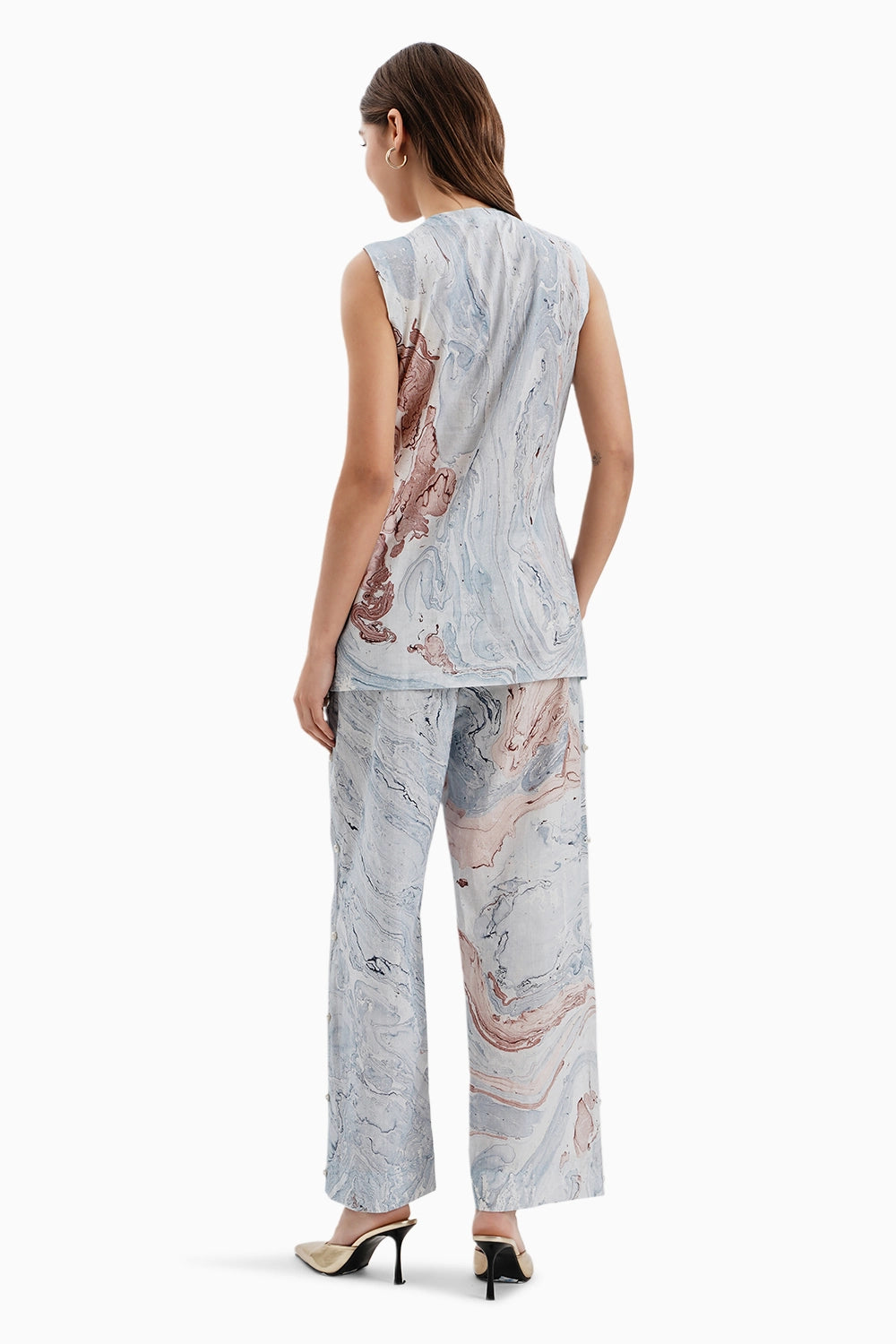 Pink Blue Cotton Marble Set