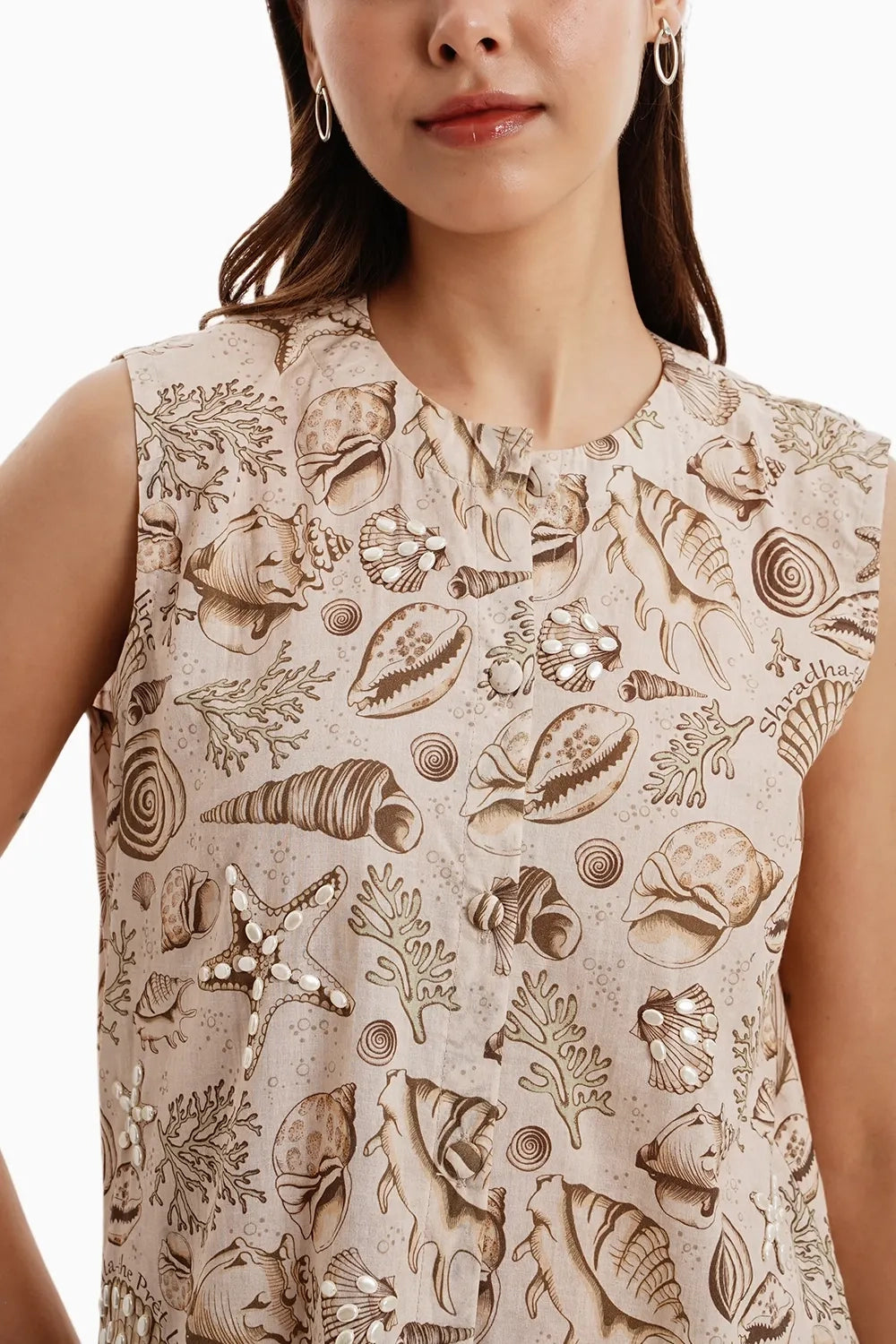 Earthy Brown Cotton Print Set