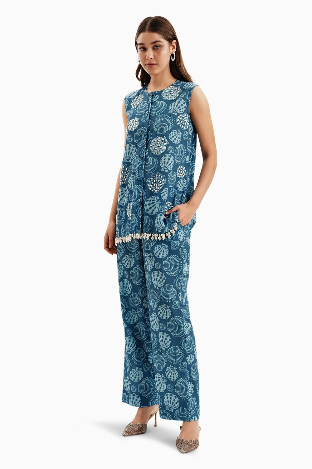 Blue Cotton Shells Set