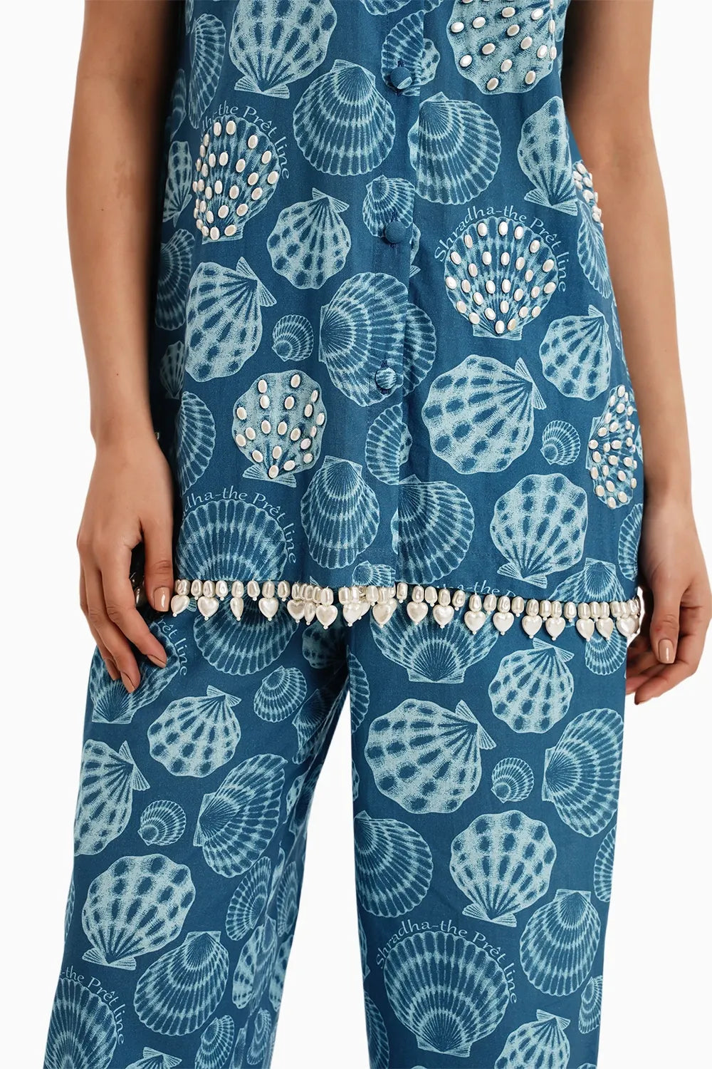 Blue Cotton Shells Set