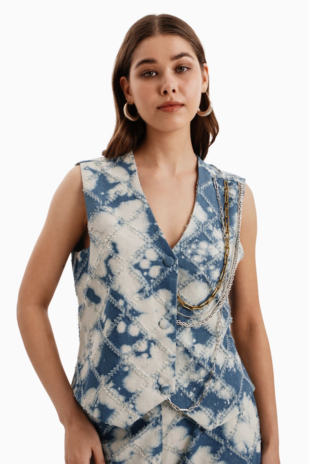 Denim Check Waistcoat and Pants