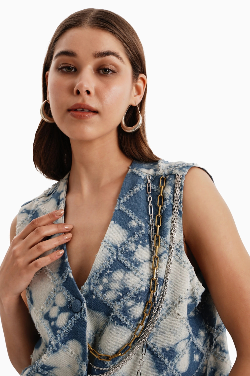 Denim Check Waistcoat and Pants
