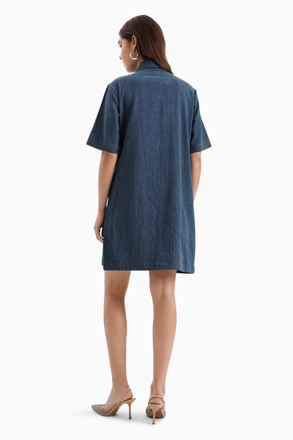 Medium Herringbone Denim Dress
