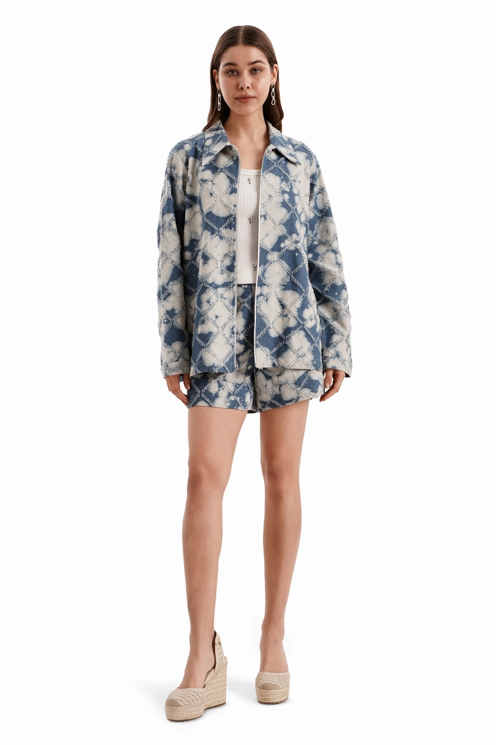 Denim Cloud Shacket Set