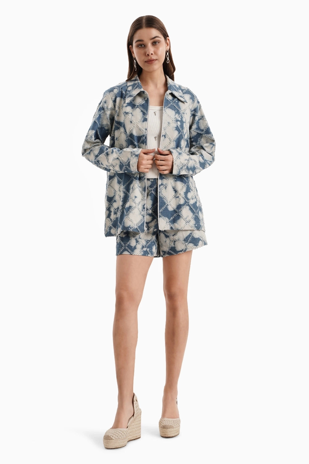 Denim Cloud Shacket Set