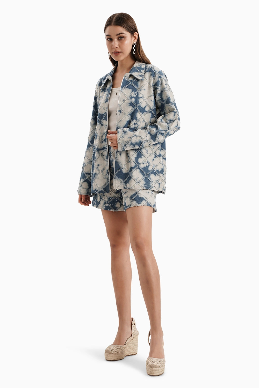 Denim Cloud Shacket Set