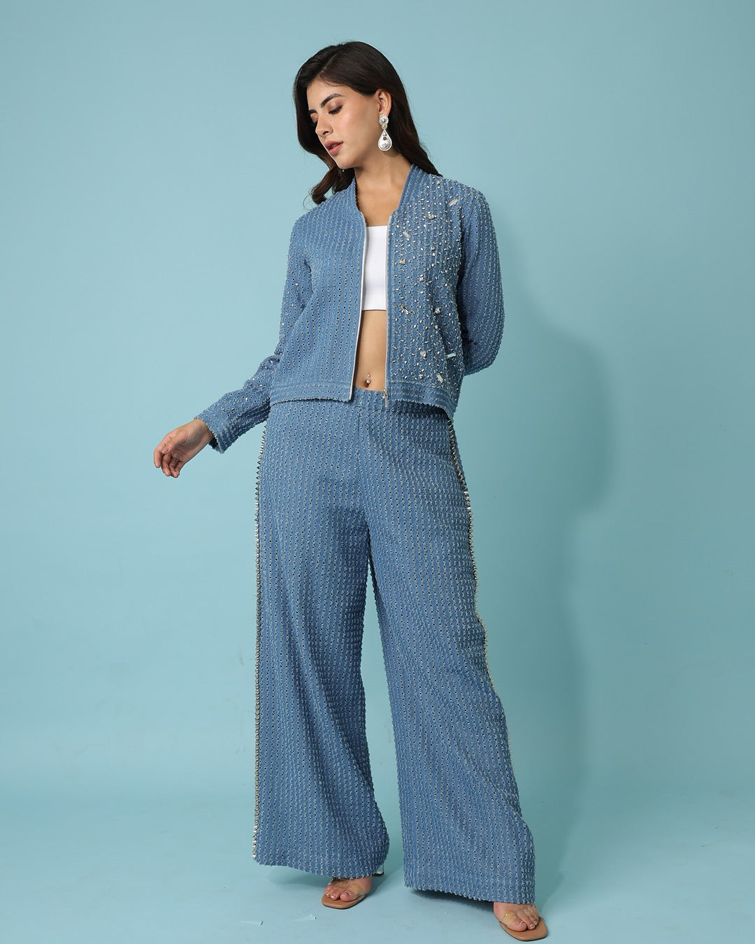 Denim Medium Blue Jacket and Pants