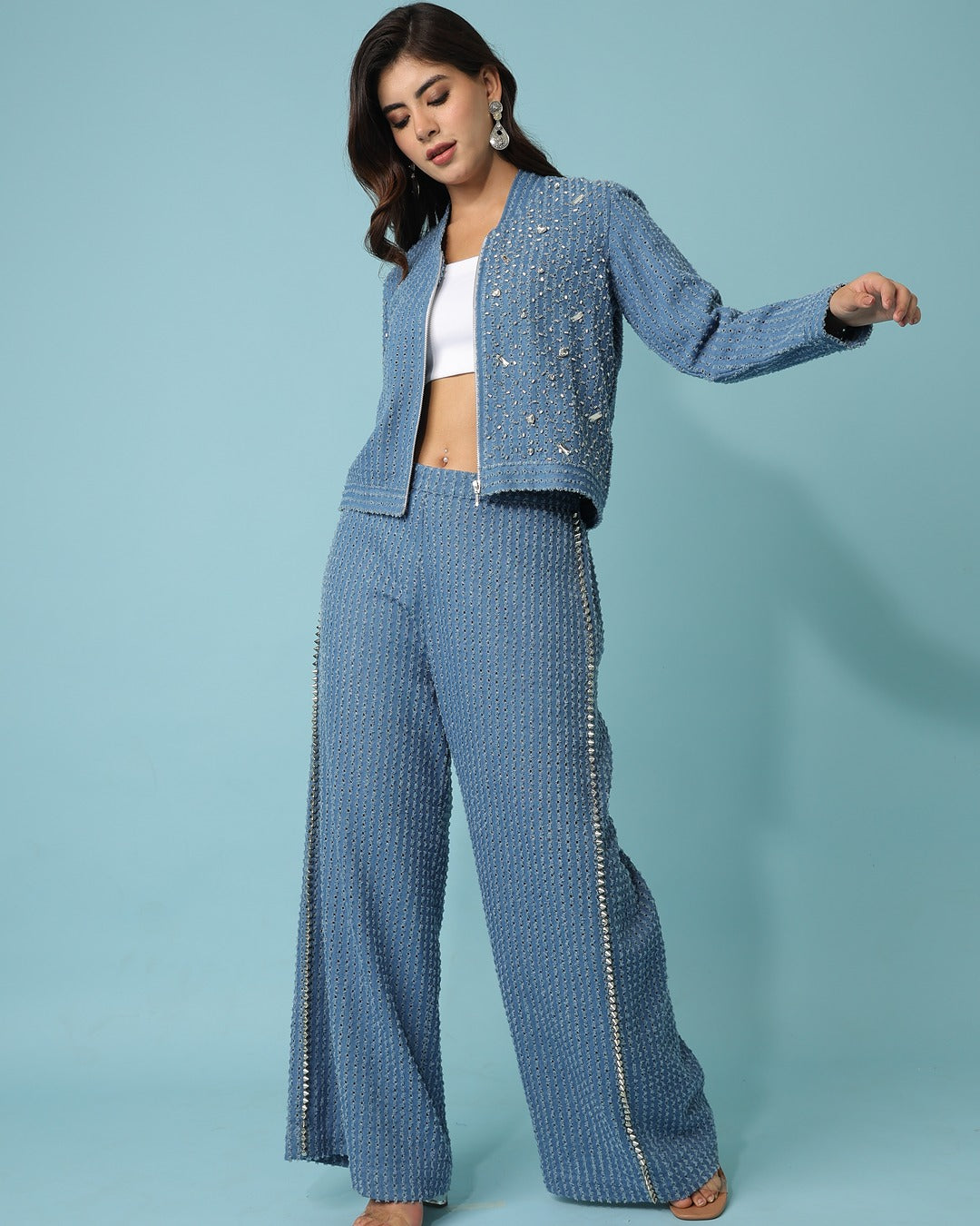 Denim Medium Blue Jacket and Pants