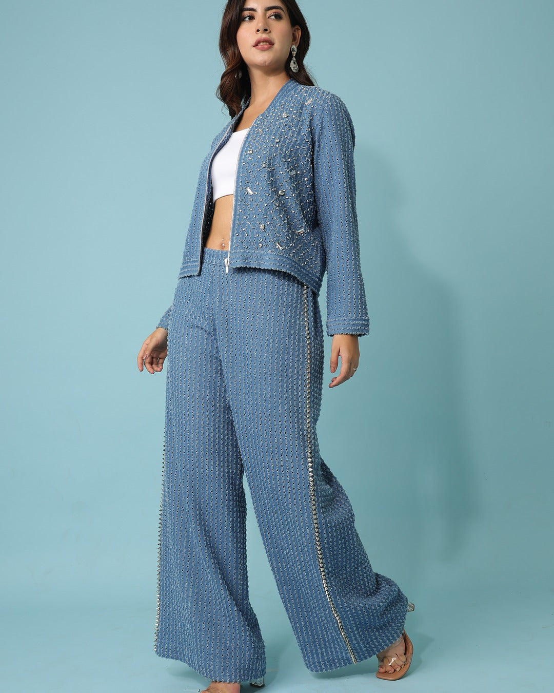 Denim Medium Blue Jacket and Pants