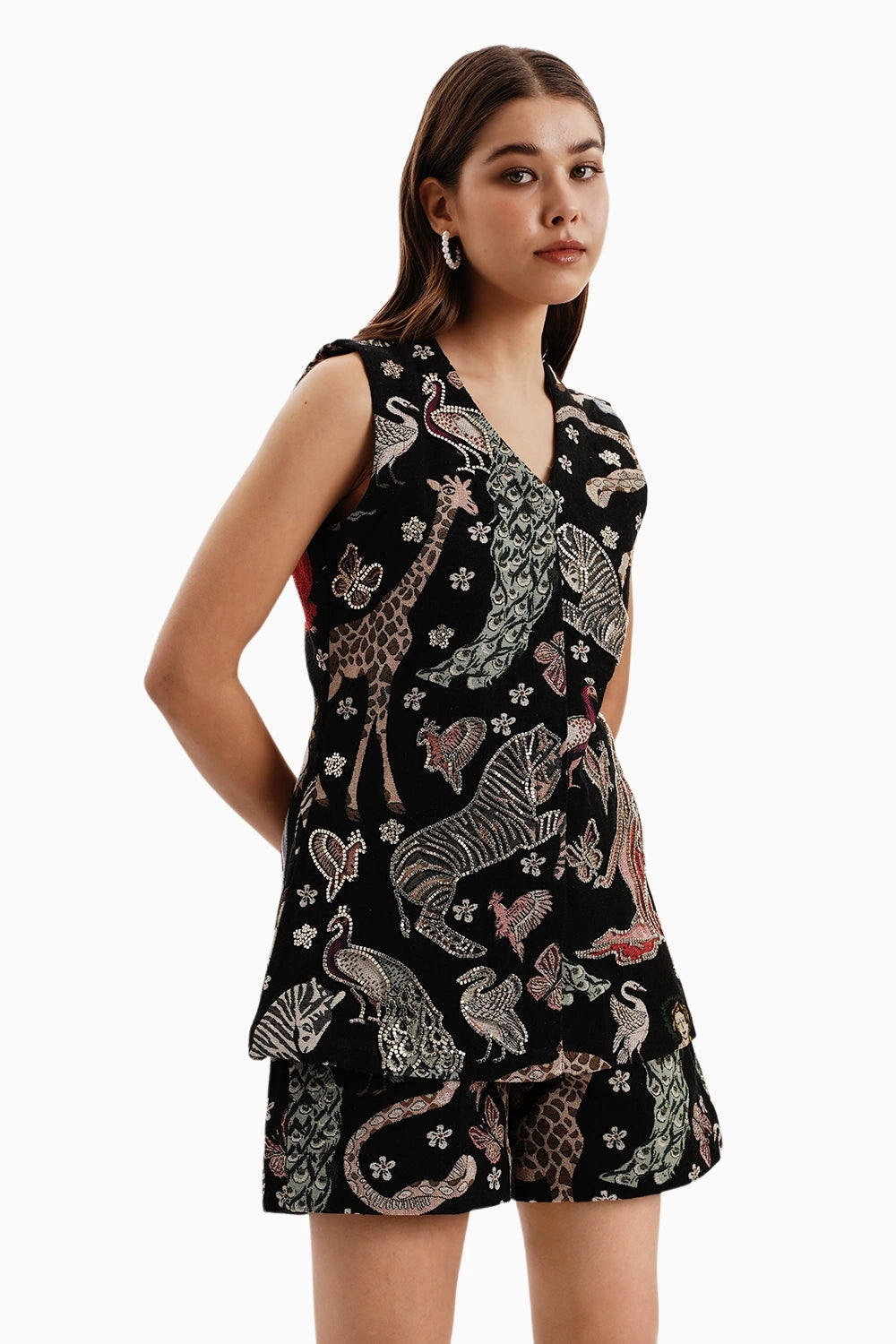 Safari Jungle Jacquard Jacket and Shorts