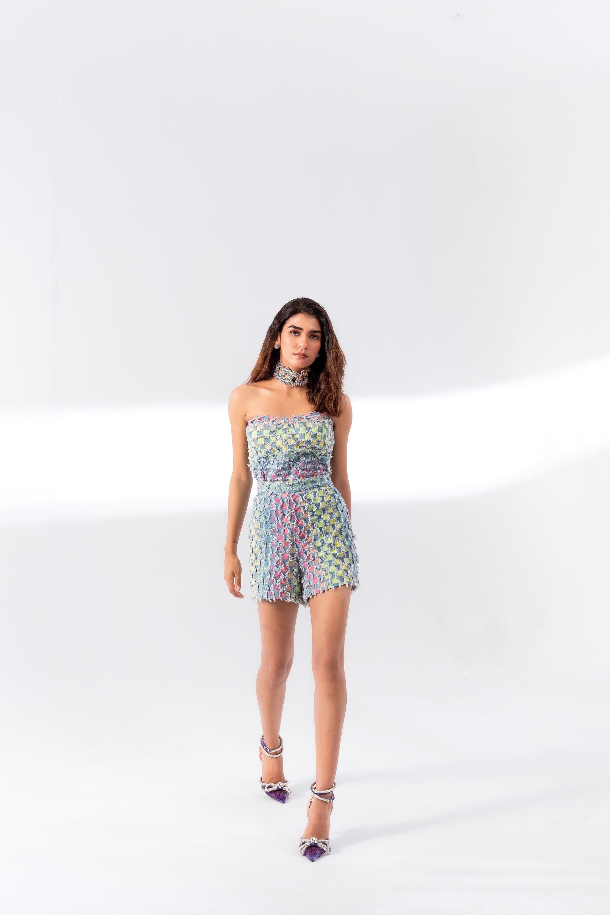 Denim Multi Check Set