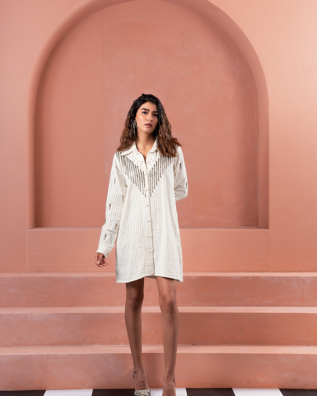 White Denim Shirt Dress