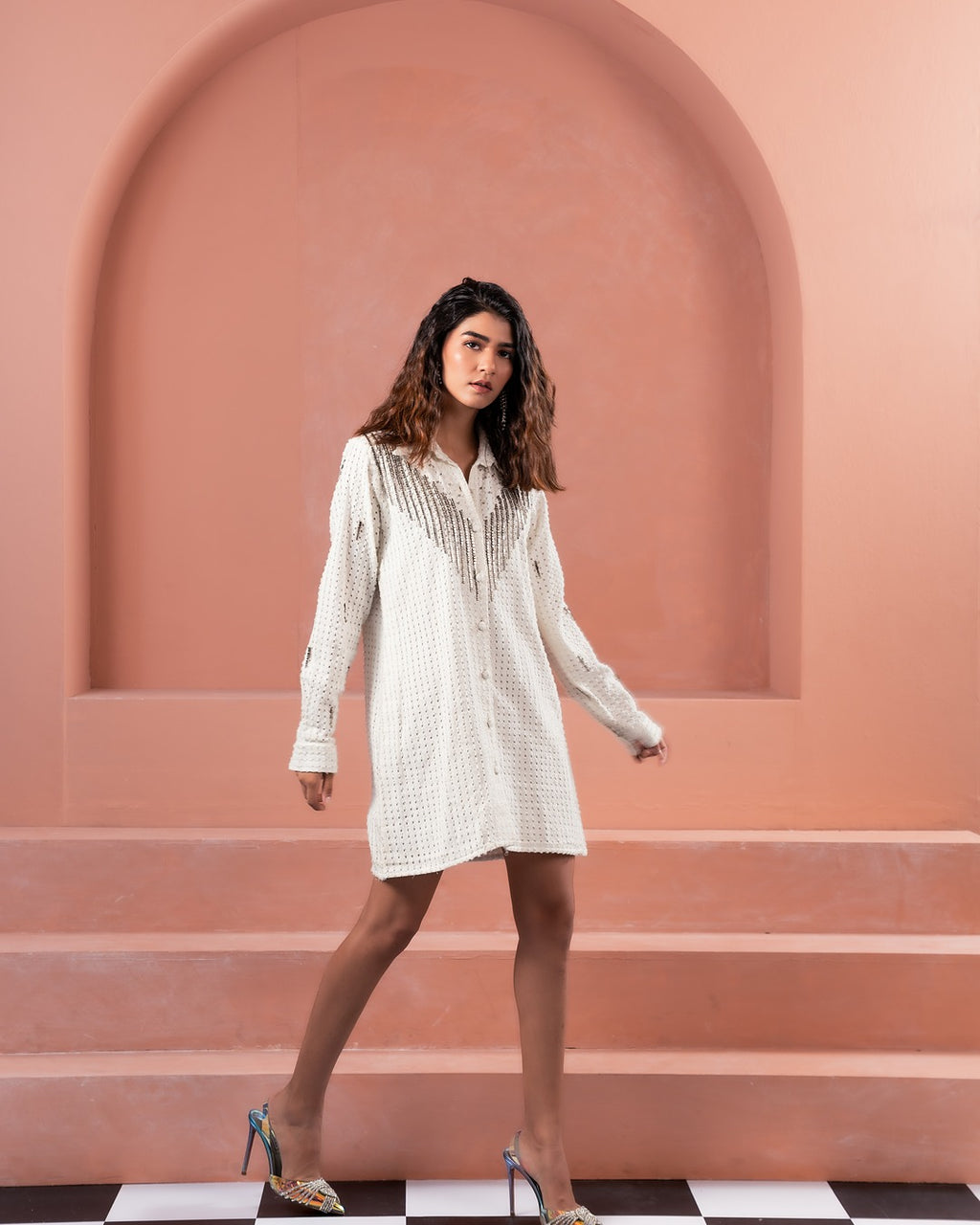White Denim Shirt Dress