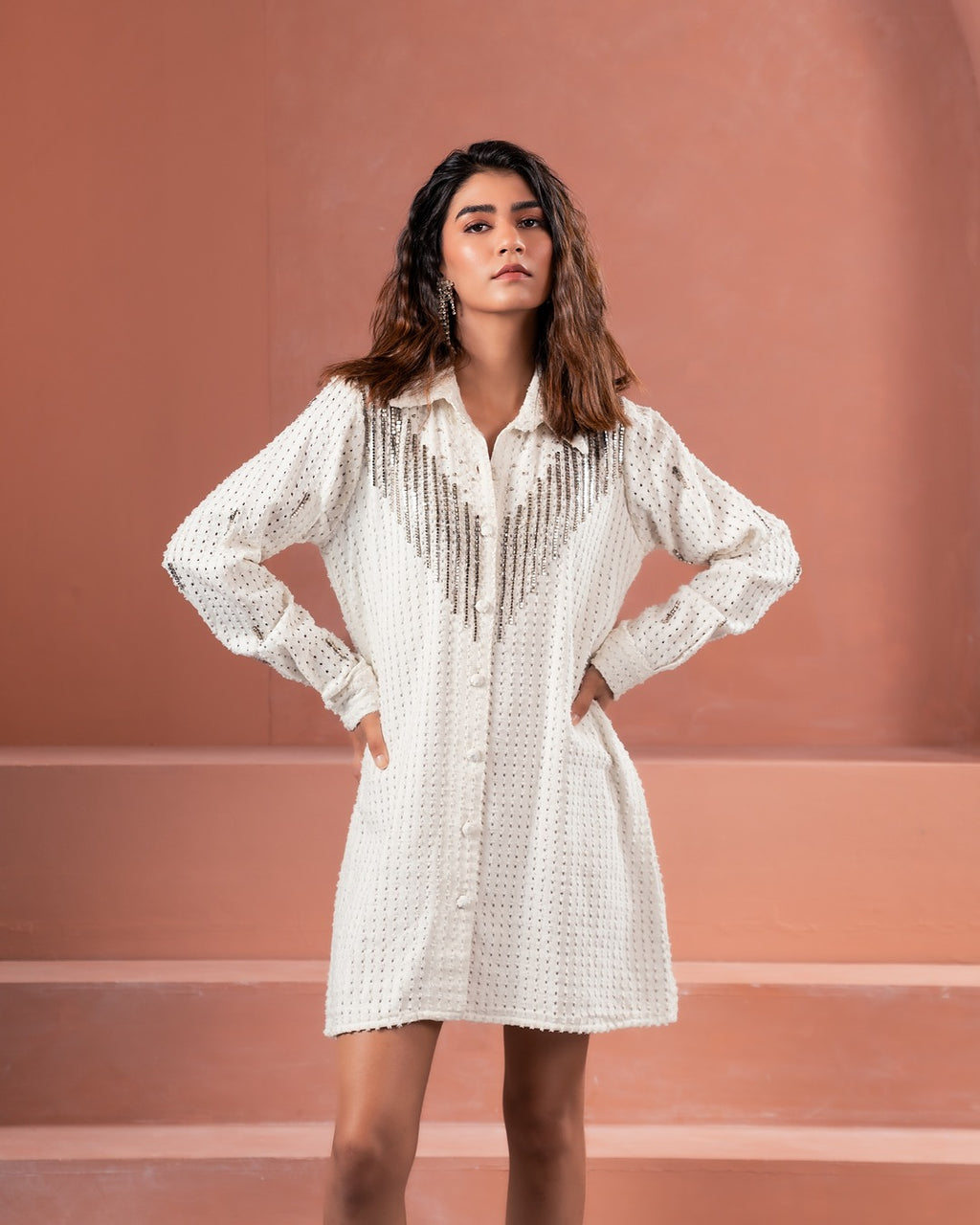 White Denim Shirt Dress