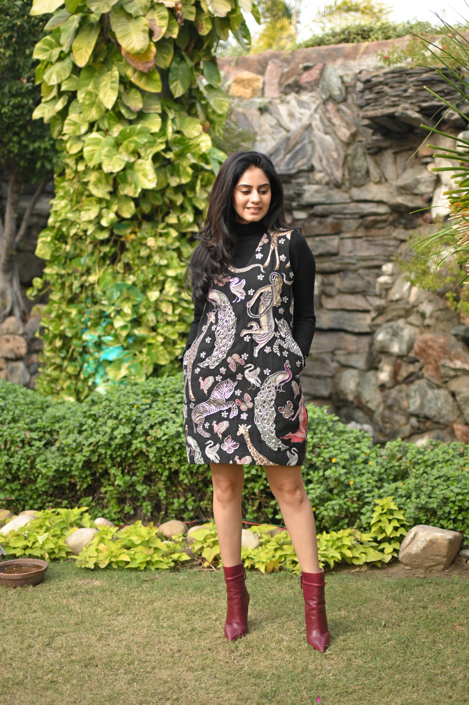 Animal Jacquard Dress