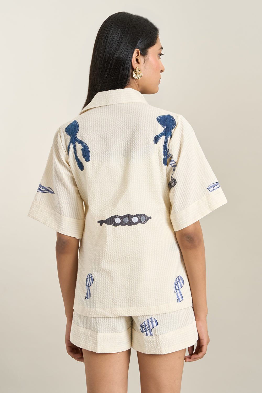 Off White Jelly Fish Jacket and Shorts Set