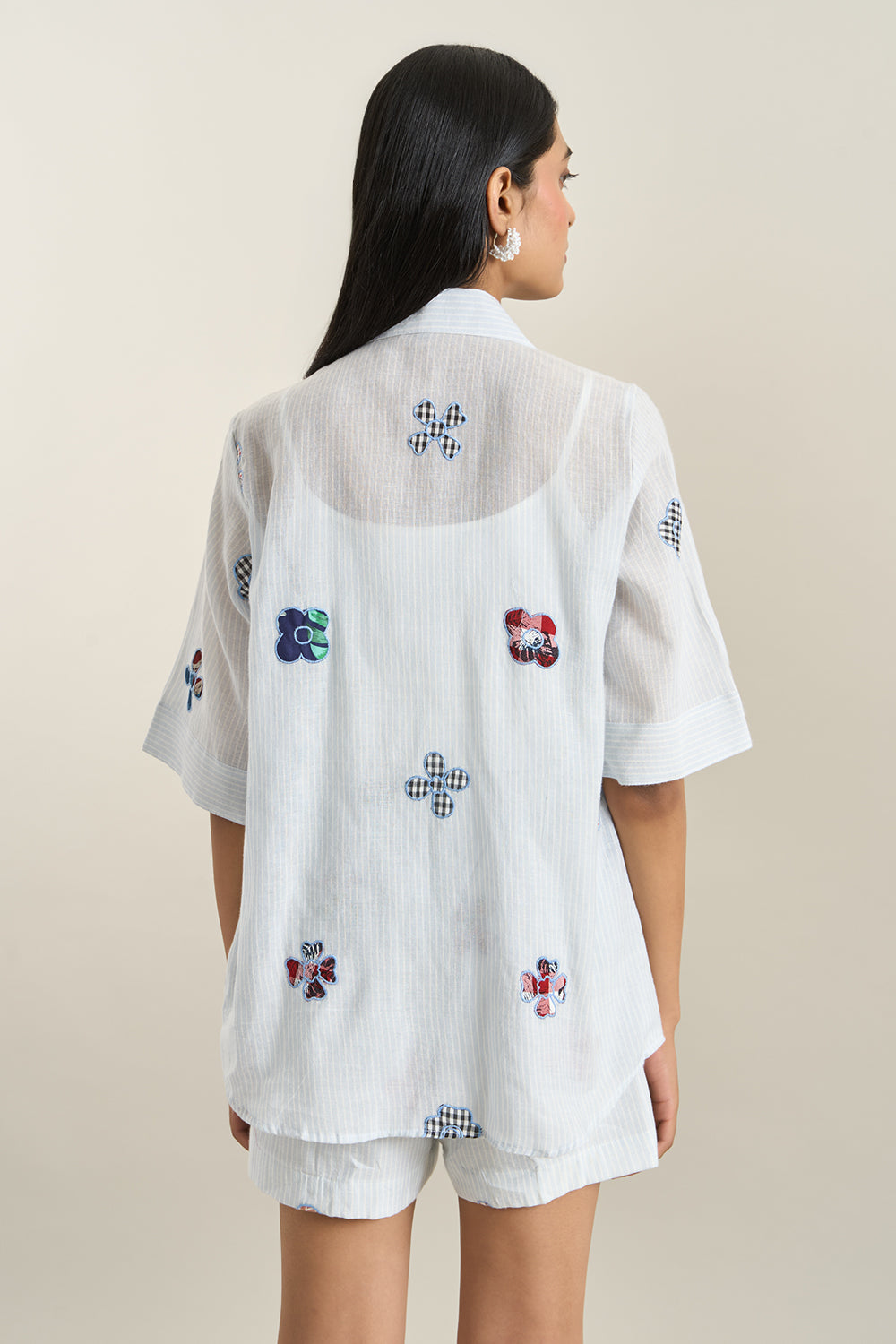 Ice Blue Ties Jacket and Shorts Set