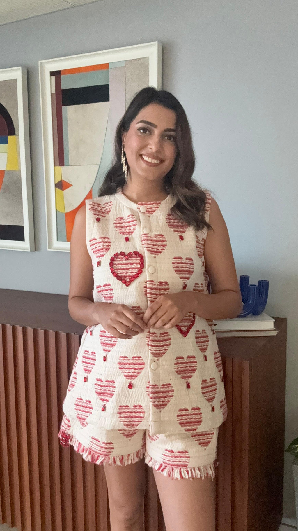 Ritika in Heart Jacquard Set