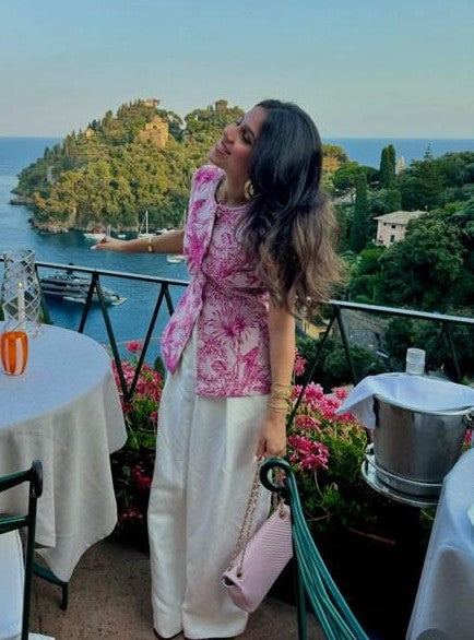 Ridah in Pink Jungle Jacquard Jacket